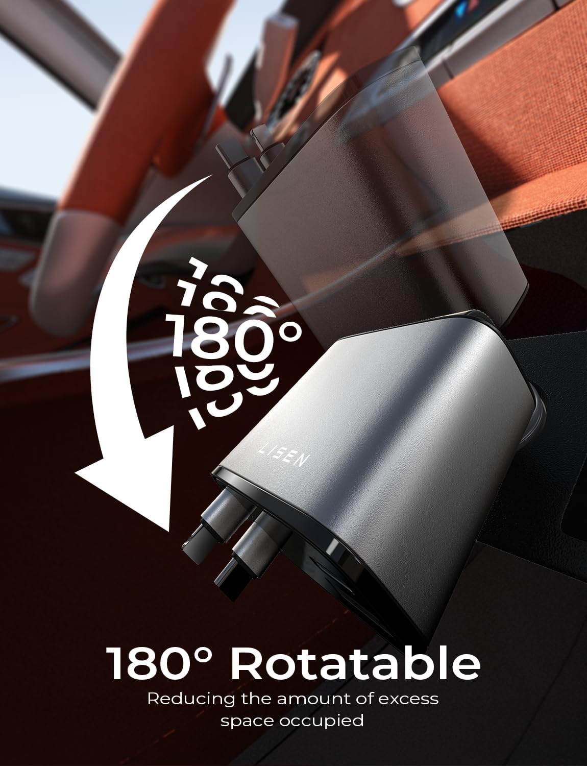 LISEN Retractable Car Charger, 69W Cars Adapter USB C Fast Charger, Car Accessories for Women Men, Christmas for Gifts for Dad Mom, Gifts for Men Women, for iPhone 17 Pro Max Air 16 15 14 13 Plus