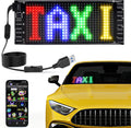 KJOY Mini LED Car Signs, 6.7''x2.76'' Flexible USB 5V LED digital sign Bluetooth Application Control DIY Programmable Scrolling LED Sign for Car Party Wedding Festival 7x3 inch