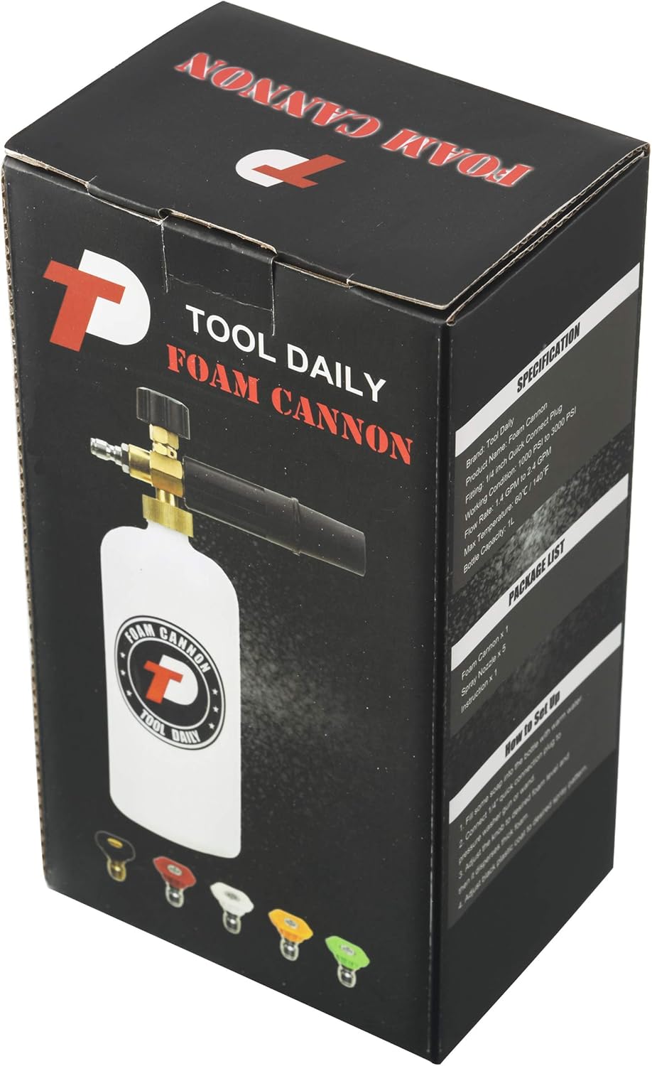 Cañón de Espuma Tool Daily para Hidrolavadora – Foam Cannon con 5 Boquillas