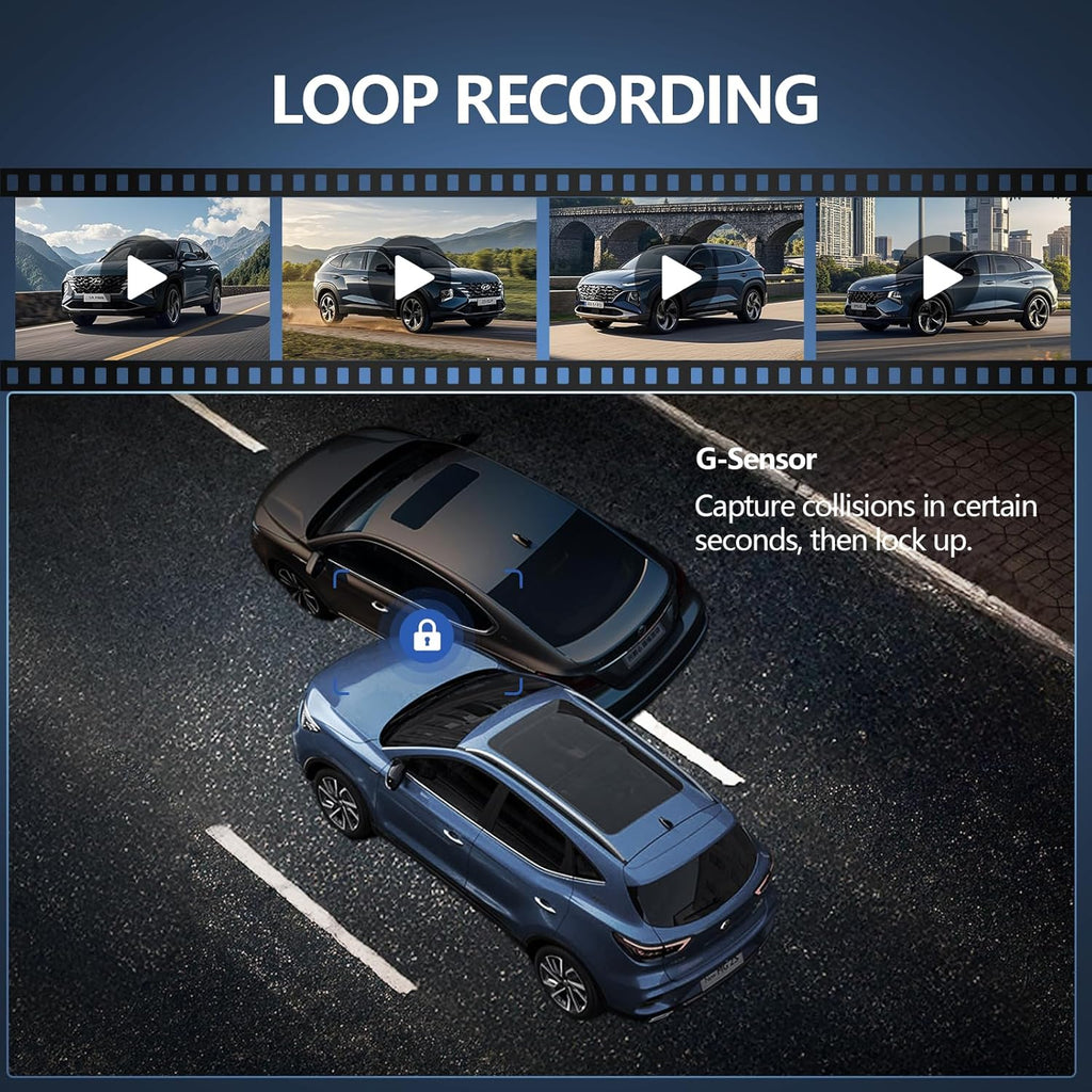 Wireless CarPlay Screen with 2K Dash Cam, 8.1" Portable Touchscreen Car Stereo with CarPlay & Android Auto, 1080P Backup Camera, Voice Control, Bluetooth, Mirror Link, GPS Navigation