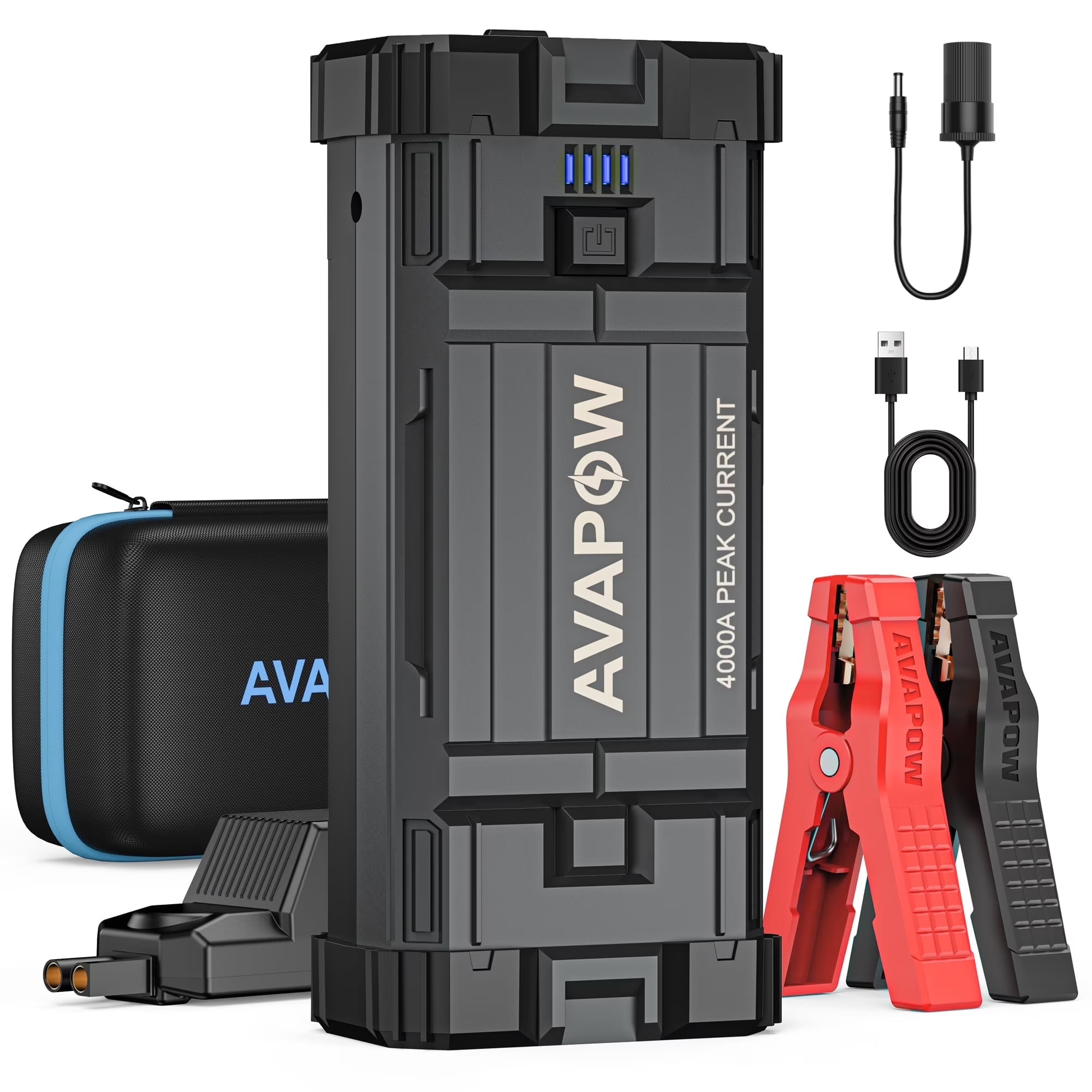 Arrancador de Baterías Portátil AVAPOW 4000A – Power Bank con Linterna