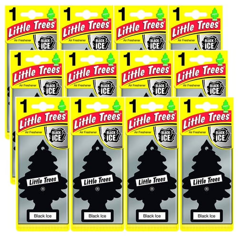 Aromatizante de Auto Little Trees Black Ice – Paquete de 12
